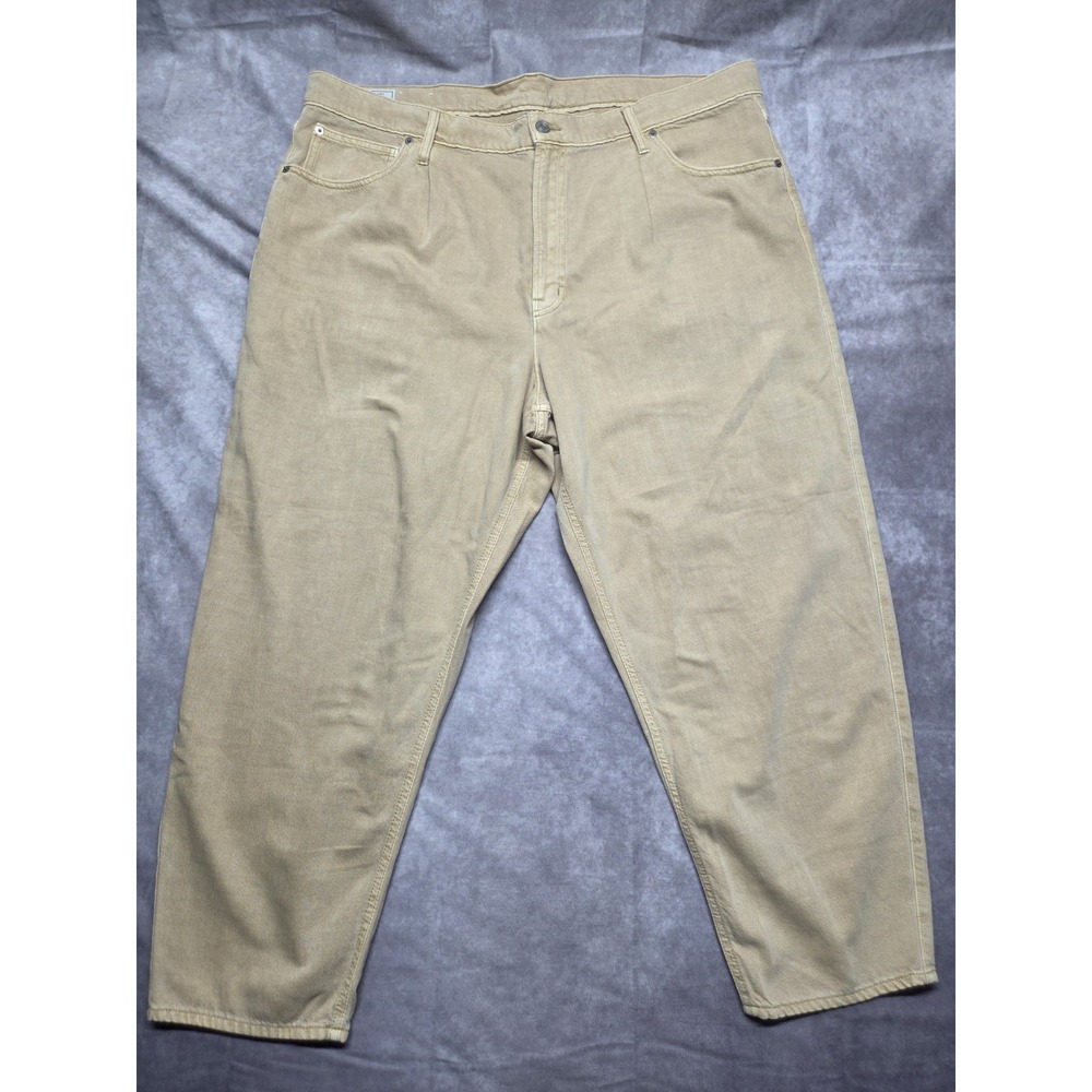 GAP‎ 90's Mid Rise Loose Straight Stretch Jeans Tan Plus Size 35/20r Barrel Jean